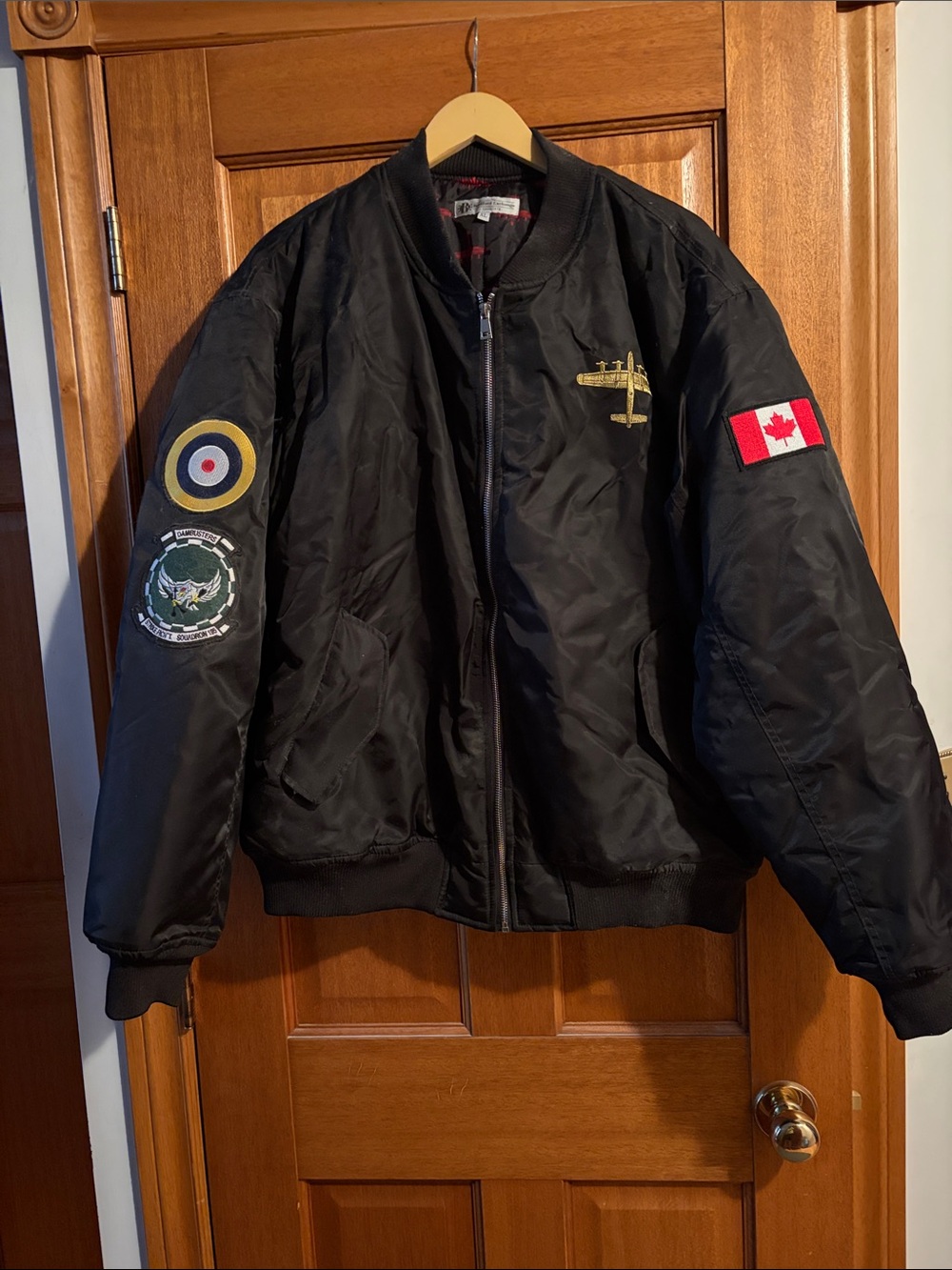 The Bradford Exchange Black Bomber Jacket with Aviation Patches